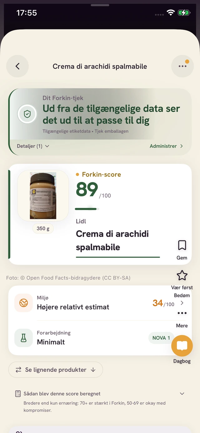 Forkin-appskærm: Scan det