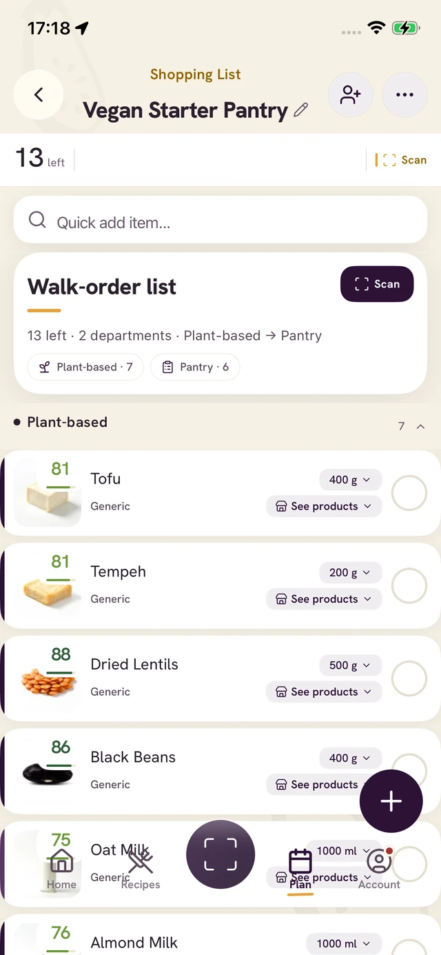 Forkin app screen: Shop for it
