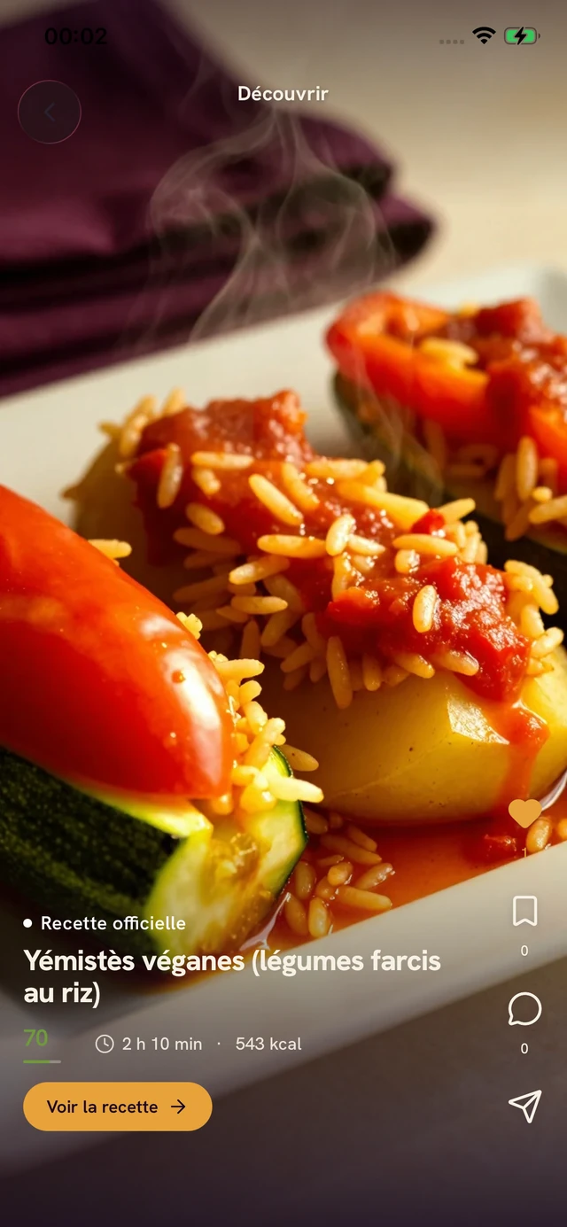 Écran de l’app Forkin : Cuisinez-le