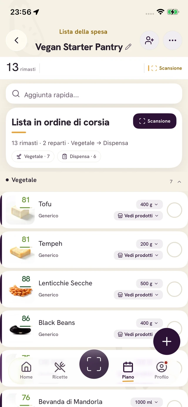 Schermata dell’app Forkin: Compralo