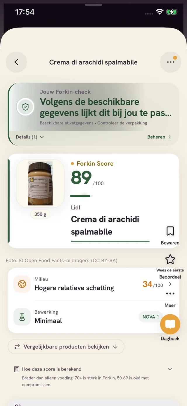 Forkin-appscherm: Scan het